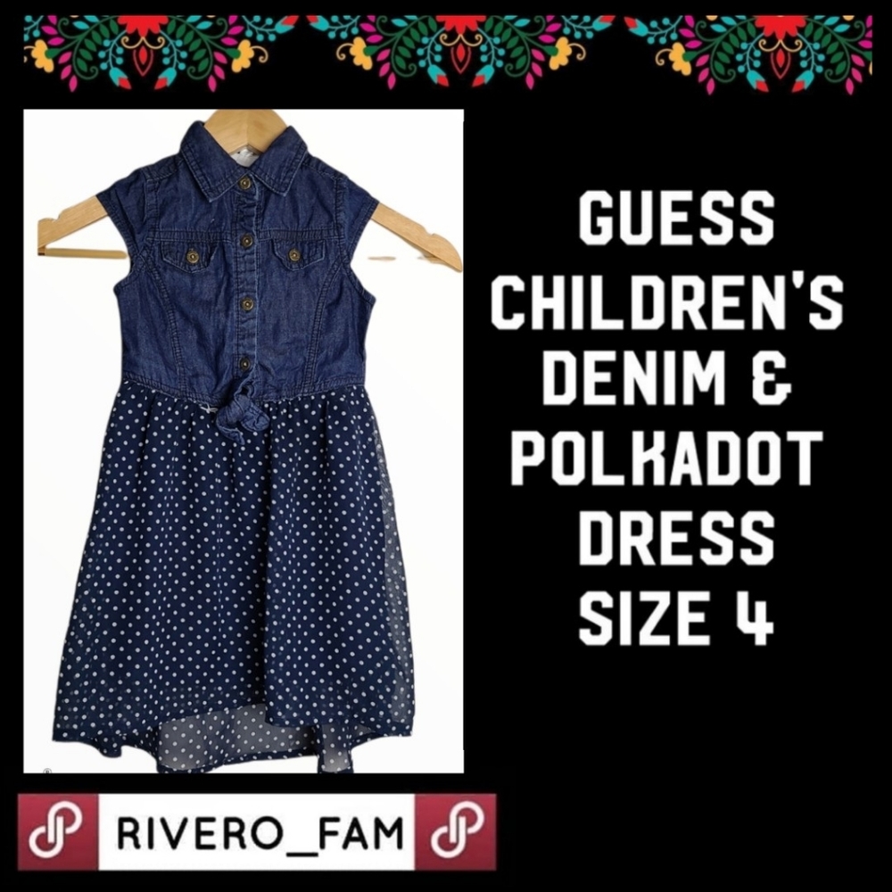 GUESS | DENIM & POLKADOT VEST DRESS